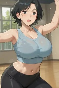 爆乳熟女淑华和黑人教练的个人健身课程